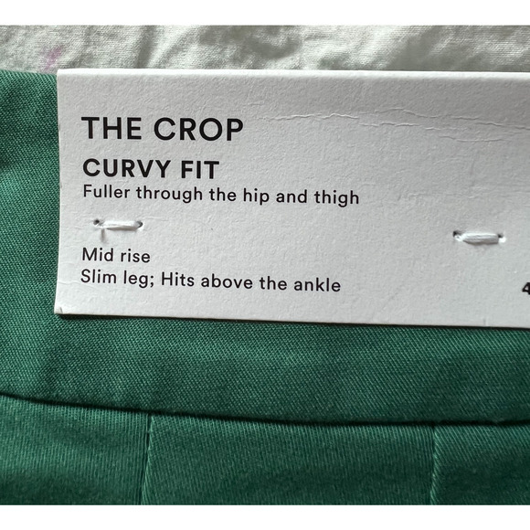 Ann Taylor Pants Womens Size 4 Green Cuffed Pockets Ankle Twill Mid Rise Zip NWT - Picture 3 of 9